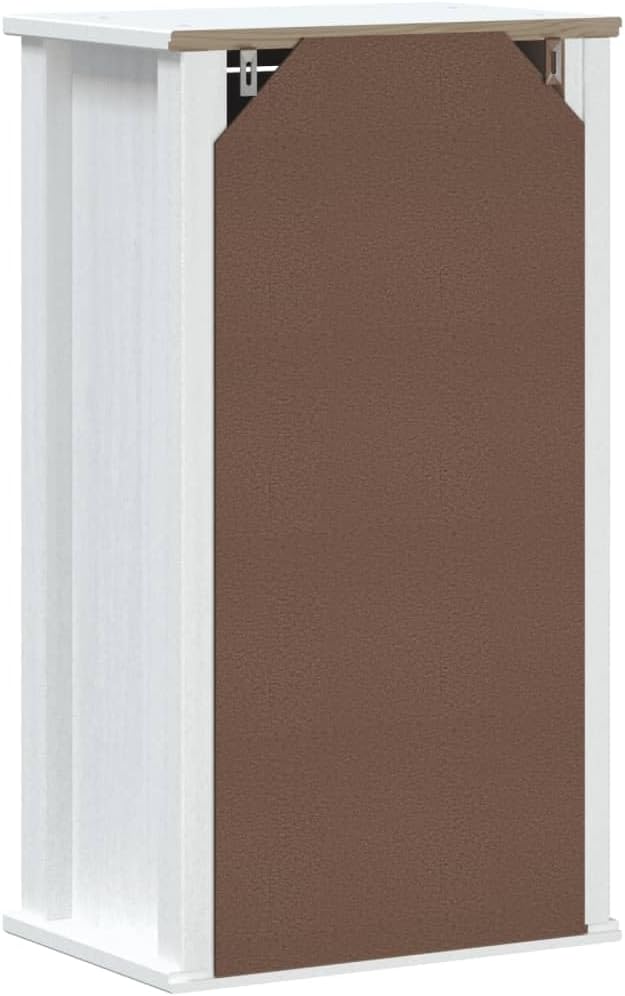 Bathroom Wall Cabinet Berg White 15.7"x10.6"x28.1" Solid Wood Pine,Elegant Bathroom Wall Cabinet with Ample Storage for Essential Toiletries Bathroom Furniture Sets
