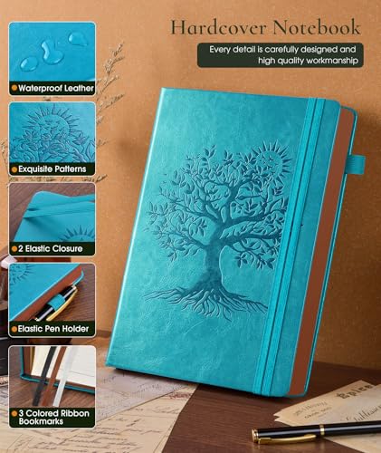 Image of Vintage Leather Journal with 300 Numbered Pages,A4 Lined Journal for Men Women,Daily Journals for Writing,College Ruled Notebook for Work,School,Note taking,Travel Diary,Large (8.5 inch X 11.3 inch)