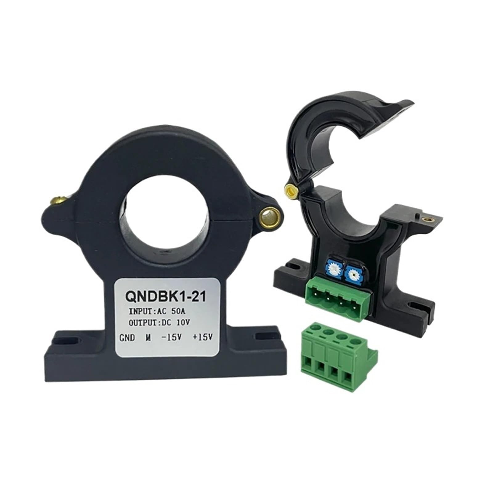 Sensor de corriente de efecto Hall AC 50A transductor split-core QNDBK1-21 con salida DC 5V 4