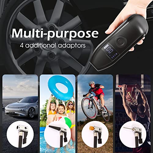 Compresseur D’Air Portable NK 150 PSI – 4000 MAh – Écran Numérique – LED – Pour Voiture, Moto, Vélo, Ballons