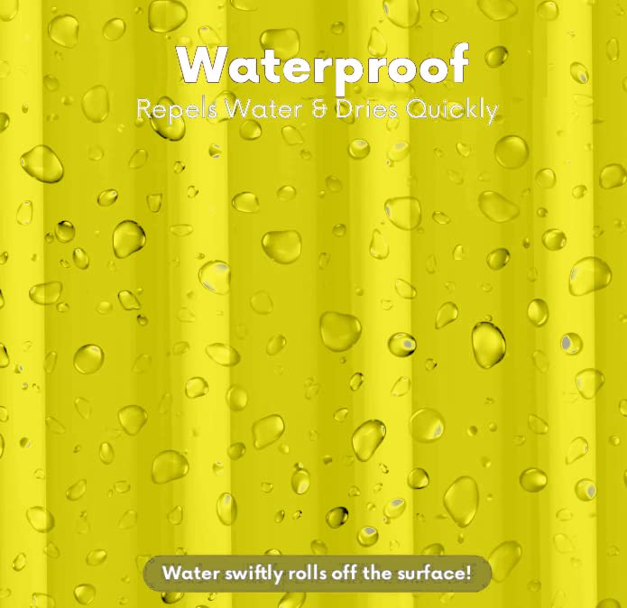 ProBytes Shower Curtain, Made of PEVA, Water Repellent, Mildew Resistant, 180x180cm, 71x71inch, Rail Hooks,Feather Light - Image 2