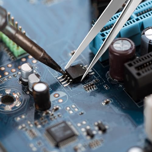 Ainiv Pinzas de Precisión, Punta Recta Pinzas Depilar Anti-Estáticas de Acero Inoxidable, Tweezers Puntiagudas, Pinzas Precision para Electrónica, Trabajos Médicos y Experimentales, Joyería - imagen 4