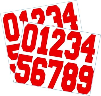 Sports Helmet Numbers 2" Tall by 1" Wide by Chalkallaboutit Baseball, Softball, Hockey, Football and Lacrosse