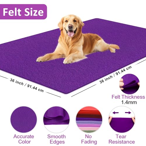 Image of XSEINO Purple Large Felt Fabric 36 inch X 36 inch(1 Square Yard), 1.4 mm Thick Soft Felt Fabric Sheet for Crafts, Purple Series Colors Soft Nonwoven Fabric, Fit for Decoration, Sewing, DIY Crafts