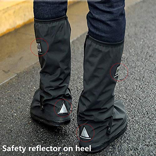 Image of Rain Boots Waterproof Overshoes with Reflector Reusable Anti-Snow Shoe Covers Rain Boots Protective Gear for Men and Women Galoshes