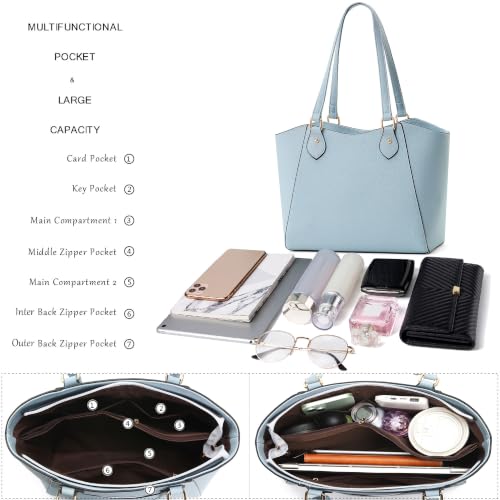 Image of CHICAROUSAL Tote Handbags Purses for Women PU Leather Womens Shoulder Bag | Large Tote Bag for Women, Shoulder Purse, Vegan Leather Purses for Women, Women's Handbags
