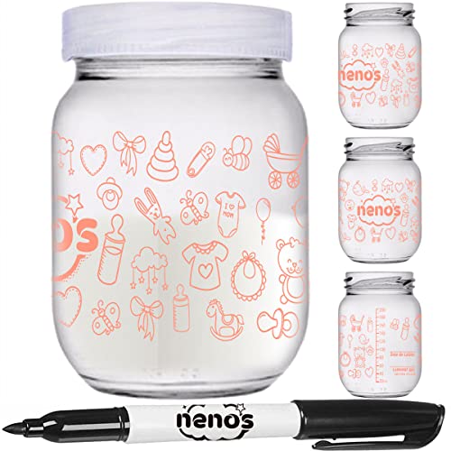 10 Potes Armazenar Leite Materno ou Papinha com Graduação e Caneta (267.BABY-ROSA)