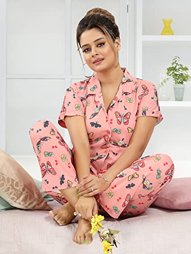 Image of Creation Butter Fly Print Night Suit for Women /Girls