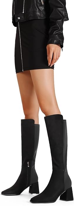 Stivali Alti Donna In Vera Pelle QUEEN HELENA - Zip Laterale, Tacco 3cm, Altezza Ginocchio - Foto 2