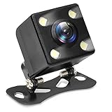 Pyle Upgraded Backup Camera Vehicle Mount W/ Weatherproof Dash Cam, Reverse Parking Camera, LED Monitor, Angle Adjustable, Distance Scale Lines, Fog Resistant, Night Vision Cam, DC12V/RCA (PLCM14LP)