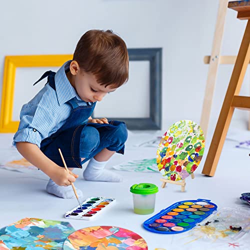 24 Packs Canvases For Painting With 4 Mini Easel, Canvas Panels For Oil Watercolor Canvas Painting Kit 8X10 5X7 Hexagon Round Rectangle Small White Blank Canvas Boards Bulk For Kids Adult Canvas Art #TOP5