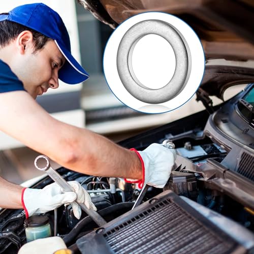 Image of M14 Oil Drain Plug Gaskets Crush Washers Seals for Honda Accord Civic CRV CR-V Acura Odyssey Pilot Fit Ridgeline Element, Replacement for the Part # 94109-14000, 10 Pcs Used for Oil Change