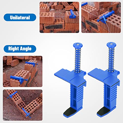 Brick Liner Runner Wire Drawer, 2 Pack Clip Masonry Wire Drawer Leveling Measuring Tool, Bricklaying Pullers Line Stretchers, Engineering Accessory for The Bricklayer (Blue), Masonry Tools Brick c miniatura 3