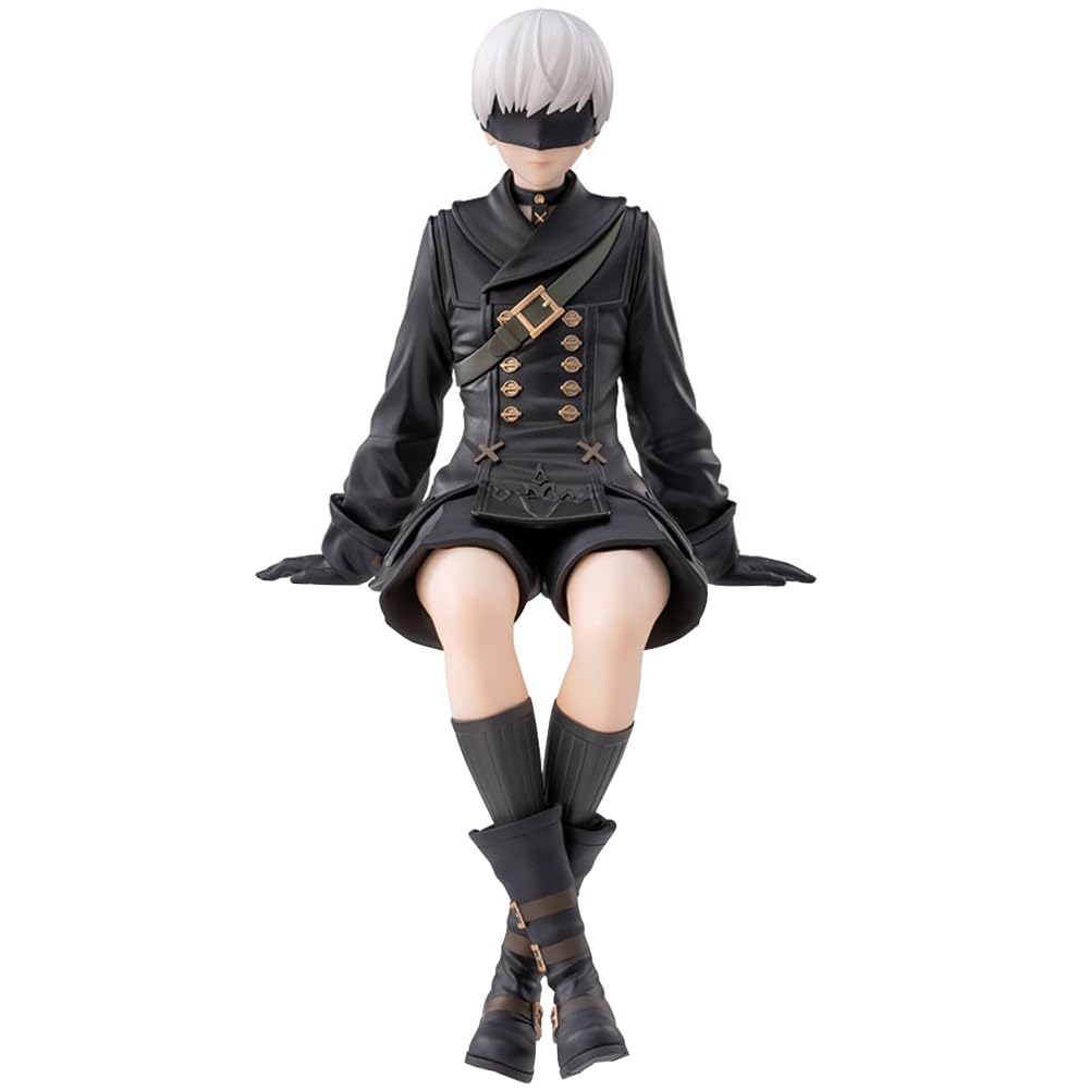 LUNK 9S Figure Anime 9Sautomata 9S Action Figure Statue 9Syorha No.9 Type S Figurine 5.12in Game Lady Sitting Position Sculpture Model Collectible Desktop Decoration Gifts