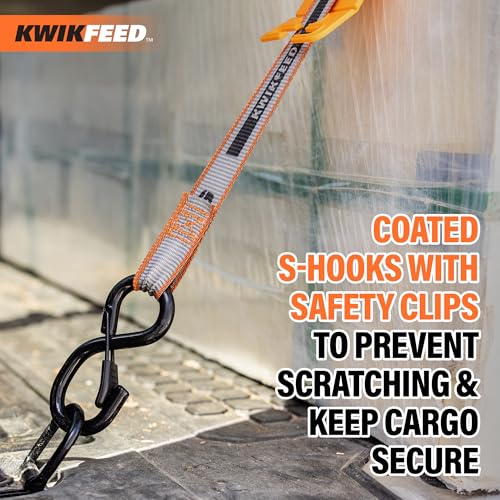 Correas de amarre de trinquete con carga y descarga rápida KwikFeed de 12 pies, pack de 2 7