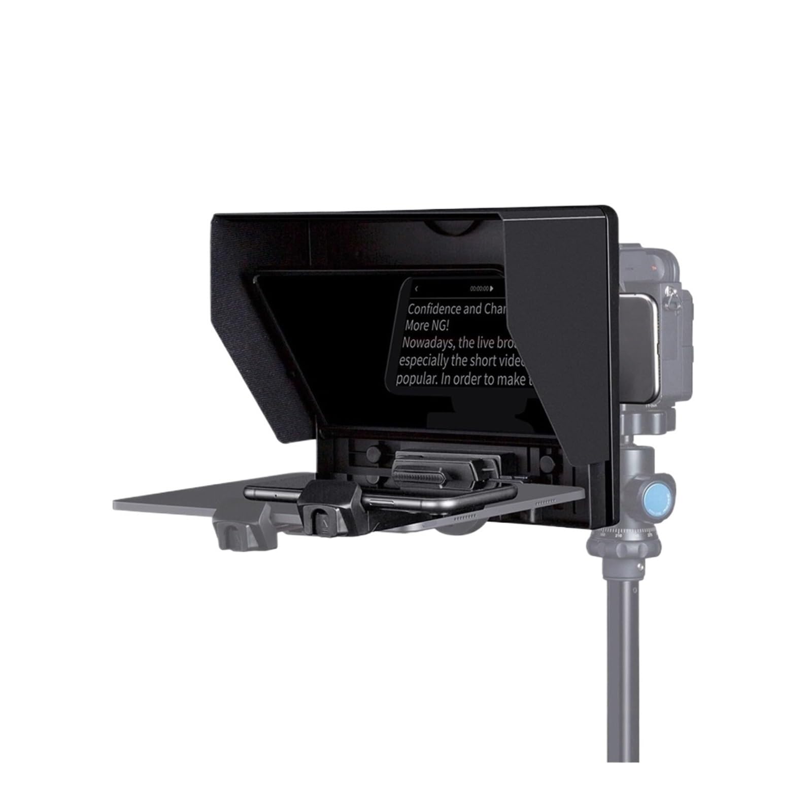 Teleprompter, Teleprompter 10-Zoll-Telefonkamera, Faltbare Unterstützung Für Horizontale Und Vertikale Aufnahmen für Live-Streaming