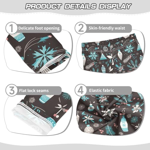 KLL Black and White Christmas Elements Toddler Girls' Cotton Leggings Soft Full Length Dance Pants Running3