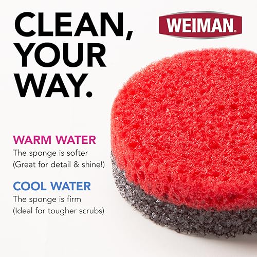 Weiman Multi-Surface Dual Action Sponges, Non-Scratch Scrub & Shine for Dishes, Cooktops, Stainless Steel, Glass, Granite, & More - Durable Kitchen Cleaning Sponges, 4 Sponges - image 8