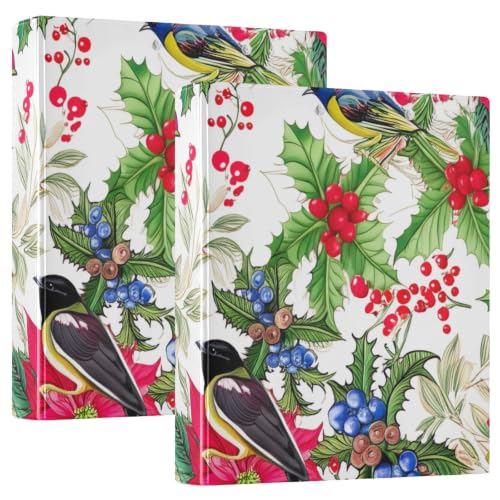 Classeur 3 anneaux grand format école université bureau avec rangement fleurs rouges Ex2