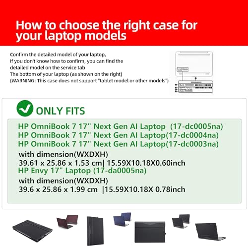 Funda para portátil HP OmniBook 7 17" Next Gen AI PU Cuero miniatura 5