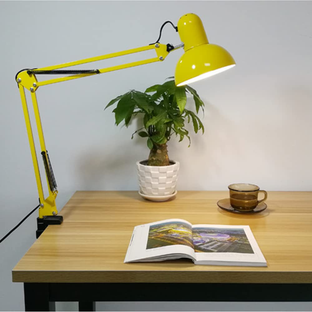 Lámparas de Escritorio Lámpara de Escritorio con Clip LED Lámpara de Escritorio Lámpara de Escritorio inclinable Bombillas E27 de 40 W vendidas por Separado (Amarillas)