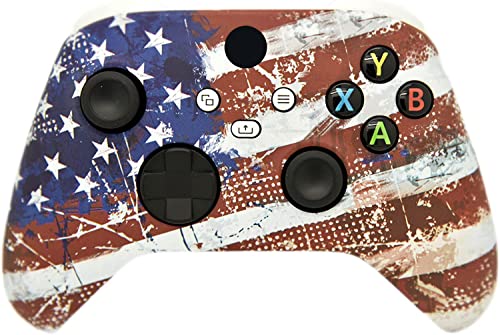 Image of Hand Airbrushed Fade Custom Controller Compatible with Xbox Series X /S & Xbox One (Series X /S U.S Flag /White)