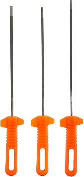 3 Pcs Chainsaw File Set Includes 5/32", 3/16", 7/32" Round Files with Handle, Professional Chain Saw Sharpener File for All Chainsaw Chains