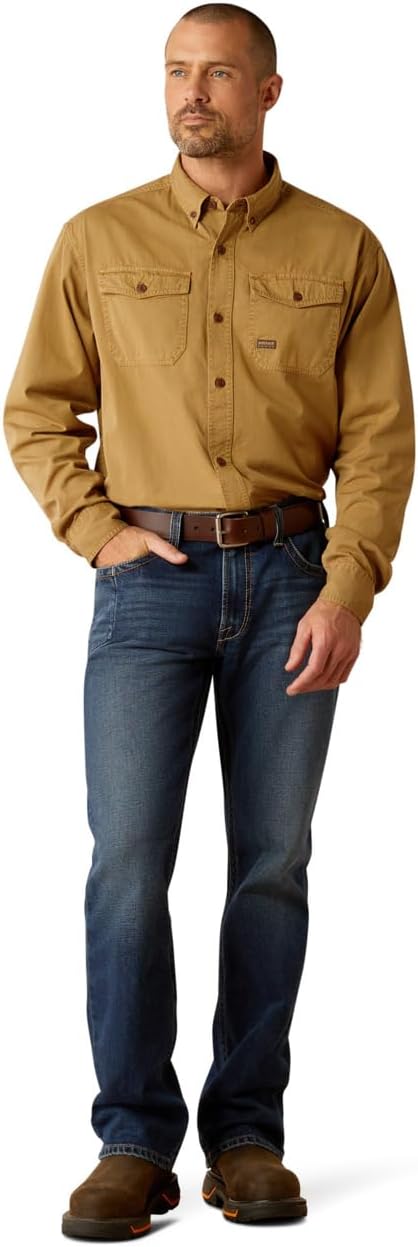 Ariat Mens Rebar Washed Twill Work Shirt - Image 3