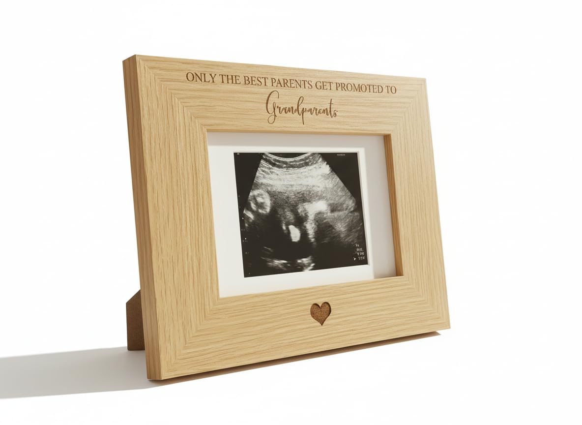 Ukgiftstoreonline Brown The Best Parents Get Promoted To Grandparents Baby Scan Frame