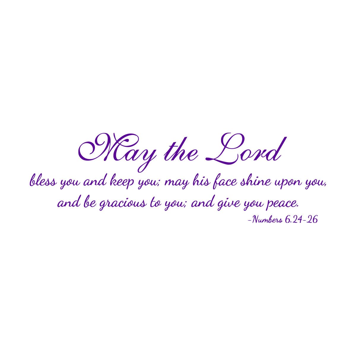 Christionity Scripture Quote Wall Sticker Vinyl Numbers 6:24-26 Bible Verse Living Room Wall Decals Removable Home Decor Large - 36x114cm