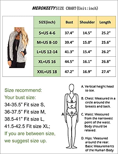 Merokeety Women's Casual Sherpa Fleece Lightweight Fall Warm Zipper Vest Outwear #TOP3