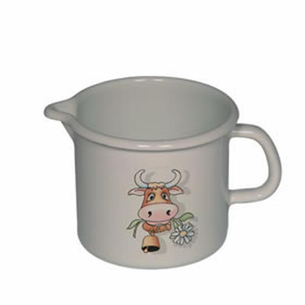 Riess, 0040-084, Schnabeltopf ø 12cm, ALMLIESEL, Mehrfarbig, Emaille, Vol. (rec.): 1,0 Liter, Made in Österreich, LBH: 18,7x13,5x11,5cm, 0,430kg, Kanne mit Henkel, Deckel, Gasherd geeignet