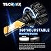TECHMAX H11 LED Bulb, 360 Degrees Adjustable Beam Angle Cree Chips 6500K Xenon White Extremely Bright H8 H9 Conversion Kit of 2 Halogen Replacement Low Fog Light
