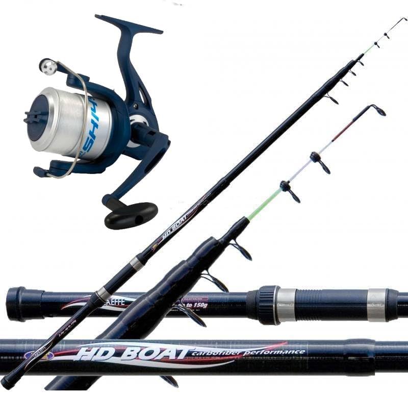 Canna Pesca Bolentino Metri 2,40 Con Mulinello E Filo Barca Sgombro Orata Fragolino Kit Combo Offerta