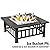 ZENY 32in Outdoor Fire Pits Outside Wood Burning Firepit Square Metal Fireplace Table Fire Bowl with Grill,Screen and Poker for Camping Bonfire Backyard BBQ
