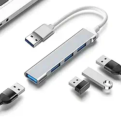 HUB Usb 4 Portas Compatível Com Notebook Pc Macbook Adaptador Hub Usb 4 Em 1 Alta Velocidade Portátil Expansor De Portas Usb 3.0 E 2.0 Plug And Play Hub Usb Compacto Leve - Premium