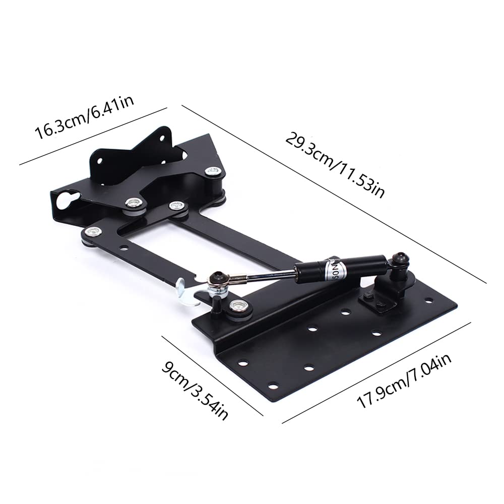 CHUEHKAK Lot De 2 Ressorts De Charnière De Meuble Lift Up - Mécanisme De Levage Pneumatique - Pour Table Basse - Avec 16 Vis - Noir