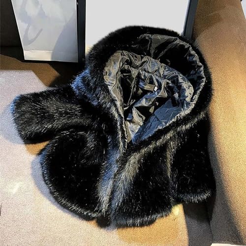 Kids Girls Faux 𝗙𝘂r Jacket Hooded Solid Thick Puffy Plush Coat Winter Windproof Long Sleeve Warm Outerwear2