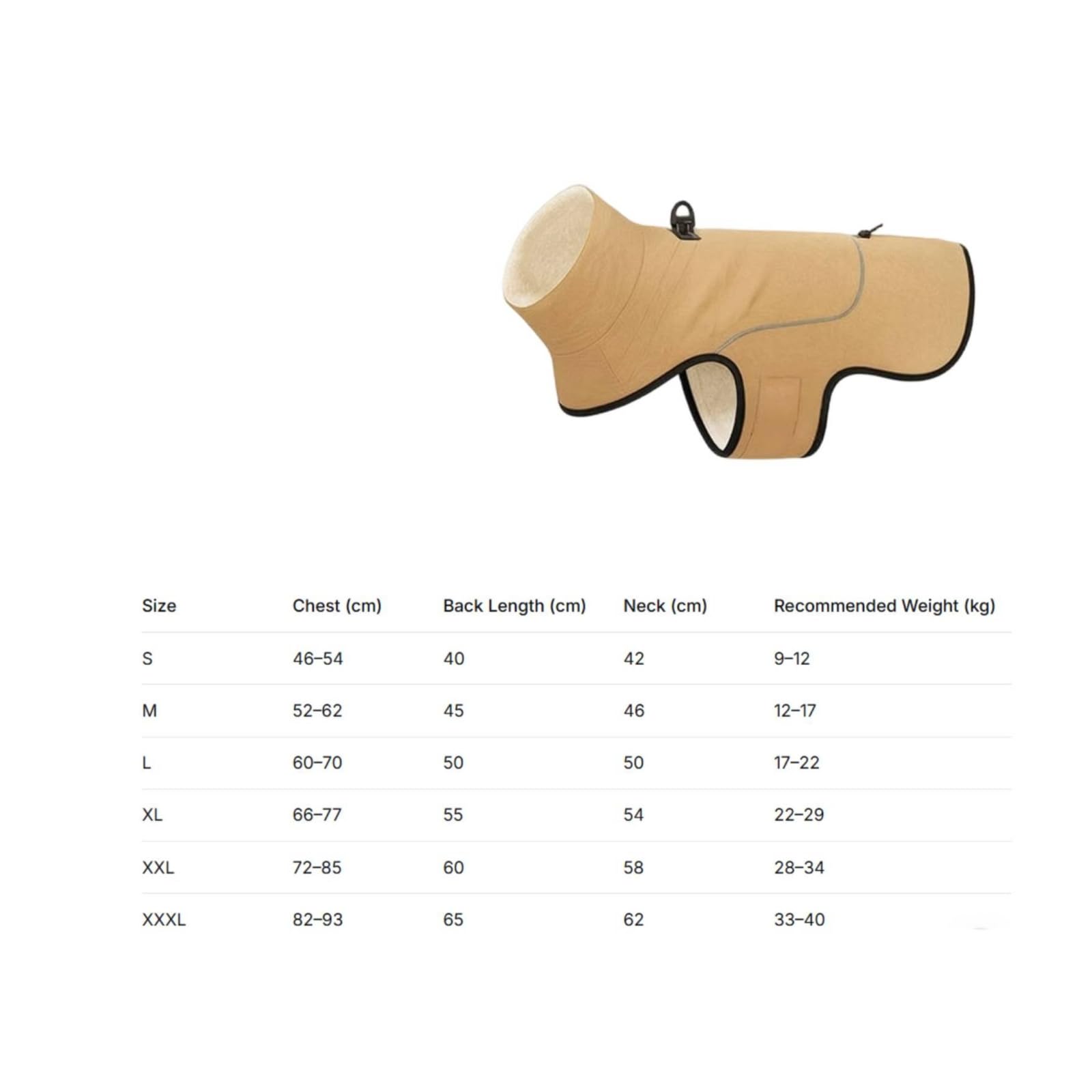Harilla Beige Hundejacke aus Polyester wärmend wärmende Hundejacke mit Reflektoren wasserabweisend Hundemantel mit Rückengurt für Spaziergänge, Parkbesuche,