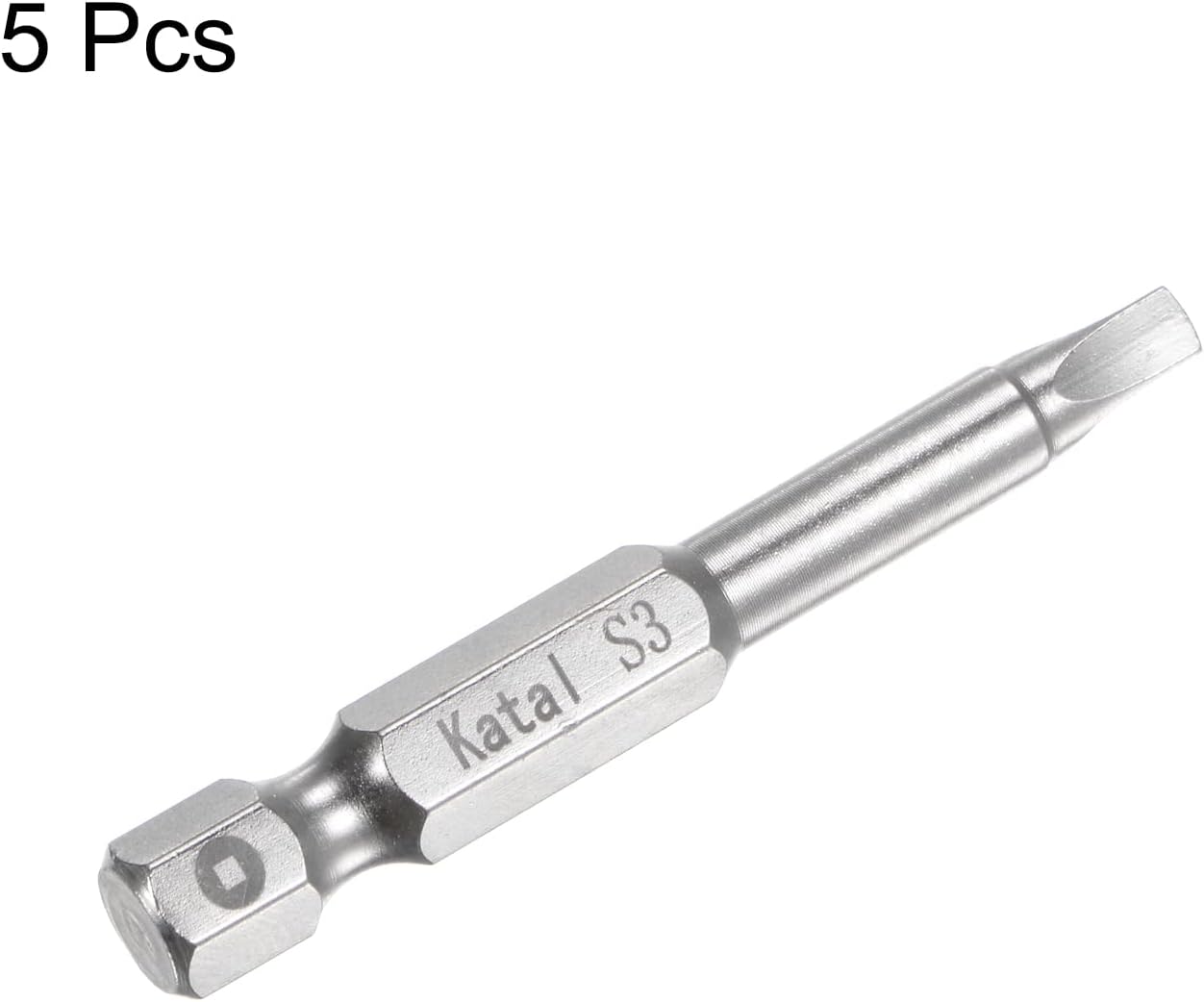 HARFINGTON 5pcs S3 Square Screwdriver Bit 1/4" Hex Shank 2" Length Magnetic Screw Driver Power Tool