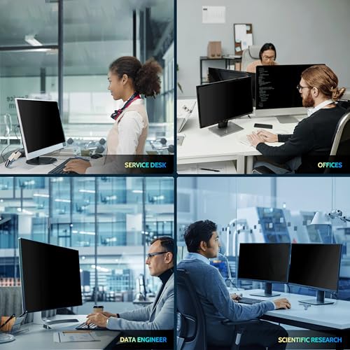 Image of 2 Pack 24 inch Computer Privacy Screen for 16:9 Widescreen Monitor, 24 Inch Removable Eye Protection Protector, Filter Security Protector