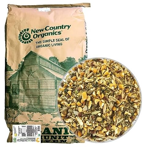 New Country Organics | Wheat-Free Chicken Feed 25lbs | Layer Feed for Laying Hens | Gluten-Free and Soy-Free | 17% Protein | Certified Organic and Non-GMO Chicken Food | 25 lbs Bag Cover