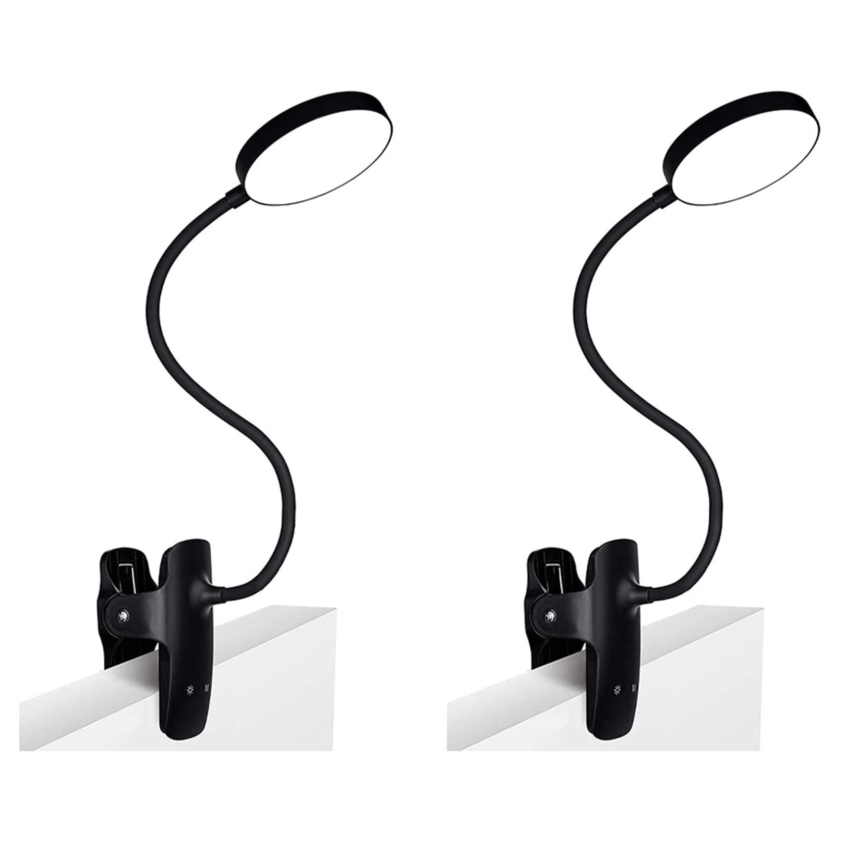 Lot de 2 lampes de lecture 36 LED rechargeables par USB avec 5 températures de couleur, contrôle tactile