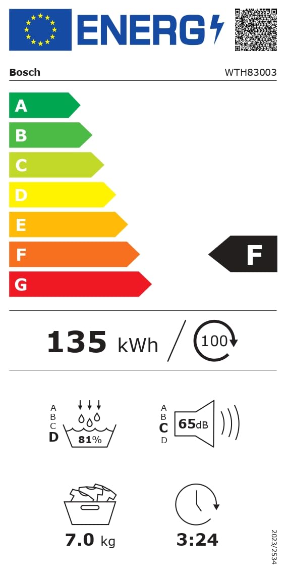 Bosch Wärmepumpentrockner für 7 kg Wäsche, Serie 4, 243 kWh pro Jahr, Auto Dry, Sensitive Drying-System, Umweltfreundliches Kühlmittel, Weiß, WTH83003