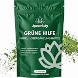 Grüne Entgiftungspulver – Reich an Ballaststoffen, Vitaminen & Mineralstoffen, vegan – Superfood Grüner Pulver Helfer, Gerstengras, Spirulina & Heidelbeeren, ideal für Smoothies & Drinks 200g