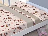 Energy Colors Textil Hogar - Junior - Cama 90 Juego Sábanas 3 Piezas 50% Algodón y Otras Fibras (Piratas Beige)
