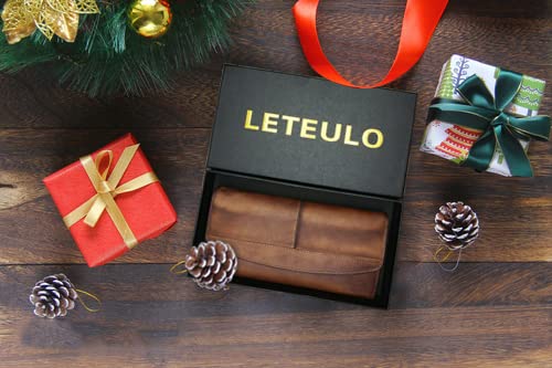 Womens Wallets Genuine Leather Large Capacity Handmade Card Holder Purse,Scratch Resistant (Coffee) #TOP6