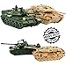 Liberty Imports T-55 Diecast Metal Military Pullback Model Battle Tanks with Lights and Sound (2-Pack)