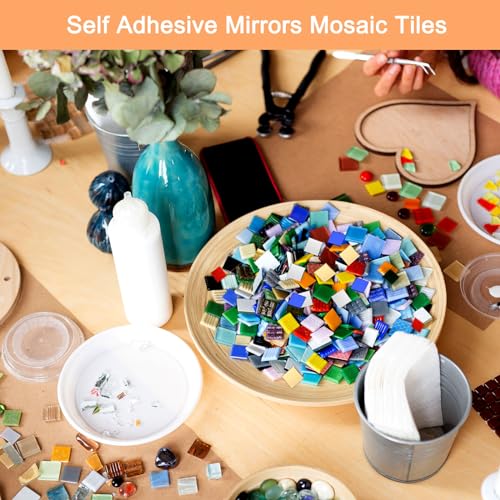 Mosaïque miroir marron pour customiser une boule disco de fête maison