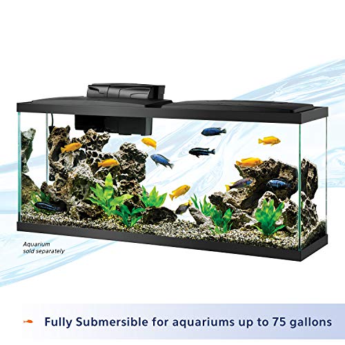 Image of Aqueon Aquarium Fish Tank Heater, Preset, Up to 75 Gallons, 200 Watts | 75 gallon aquarium heater, fully submersible with auto shut-off, preset 78A and shatter-resistant quartz glass